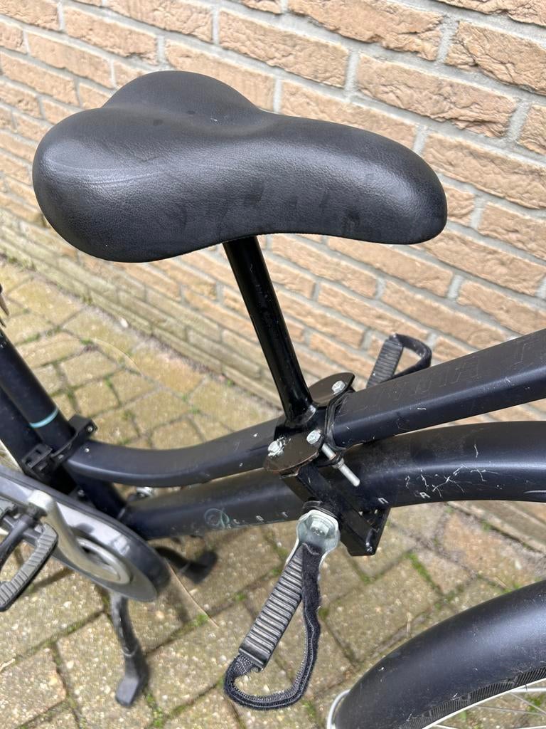Kinderzitje voor op damesfiets, Ophalen, Gebruikt, Voorzitje, Voetsteuntjes