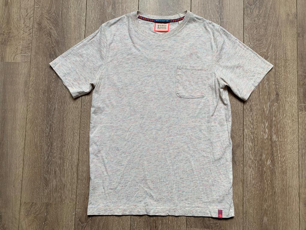 Scotch&Soda T-shirt ecru beige melange S/46, Kleding | Heren, Verzenden, Beige, Zo goed als nieuw, Scotch & Soda