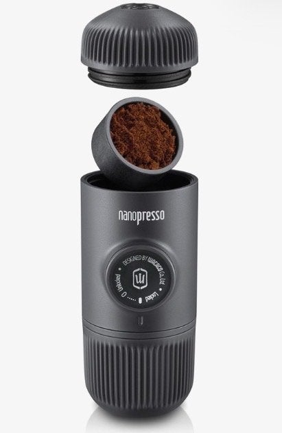 Wacaco Nanopresso + M-case - Draagbare Espressomaker, Espresso apparaat, Gemalen koffie, Ophalen of Verzenden, Zo goed als nieuw
