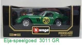 Bburago Ferrari 1:18 250 GTO 1962 kleur groen / wit. 3011, Hobby en Vrije tijd, Modelauto's | 1:18, Ophalen of Verzenden, Nieuw