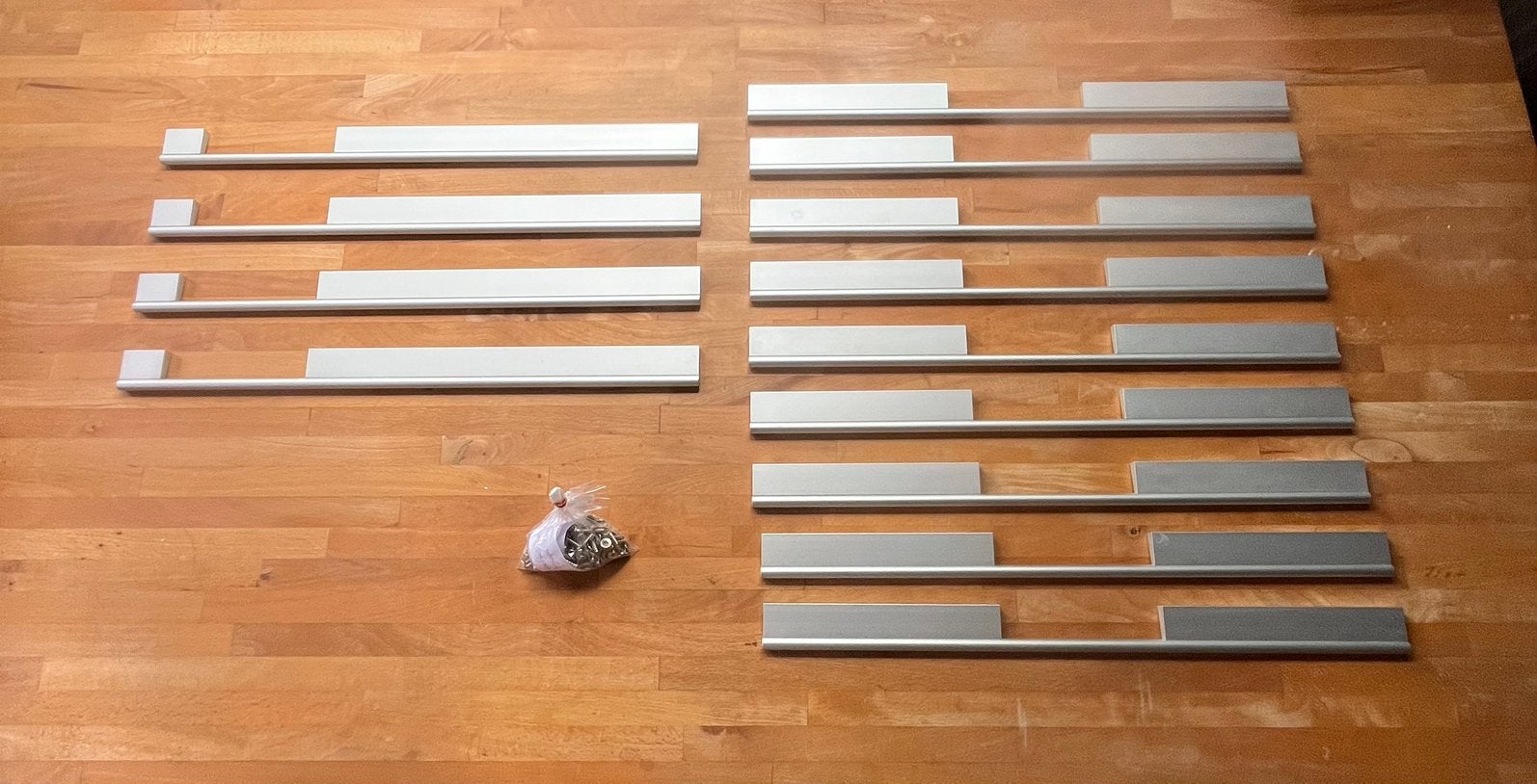 Bulthaup handgrepen, 49,5 cm lang, 3,5 cm diep, 1 cm dik, Minder dan 50 cm, Gebruikt, Ophalen of Verzenden, Minder dan 25 cm