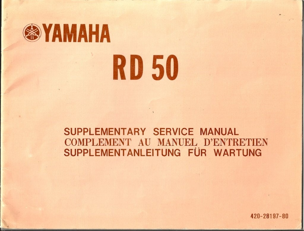 Yamaha RD50 supplement service manual (8001z), Verzenden, Zo goed als nieuw