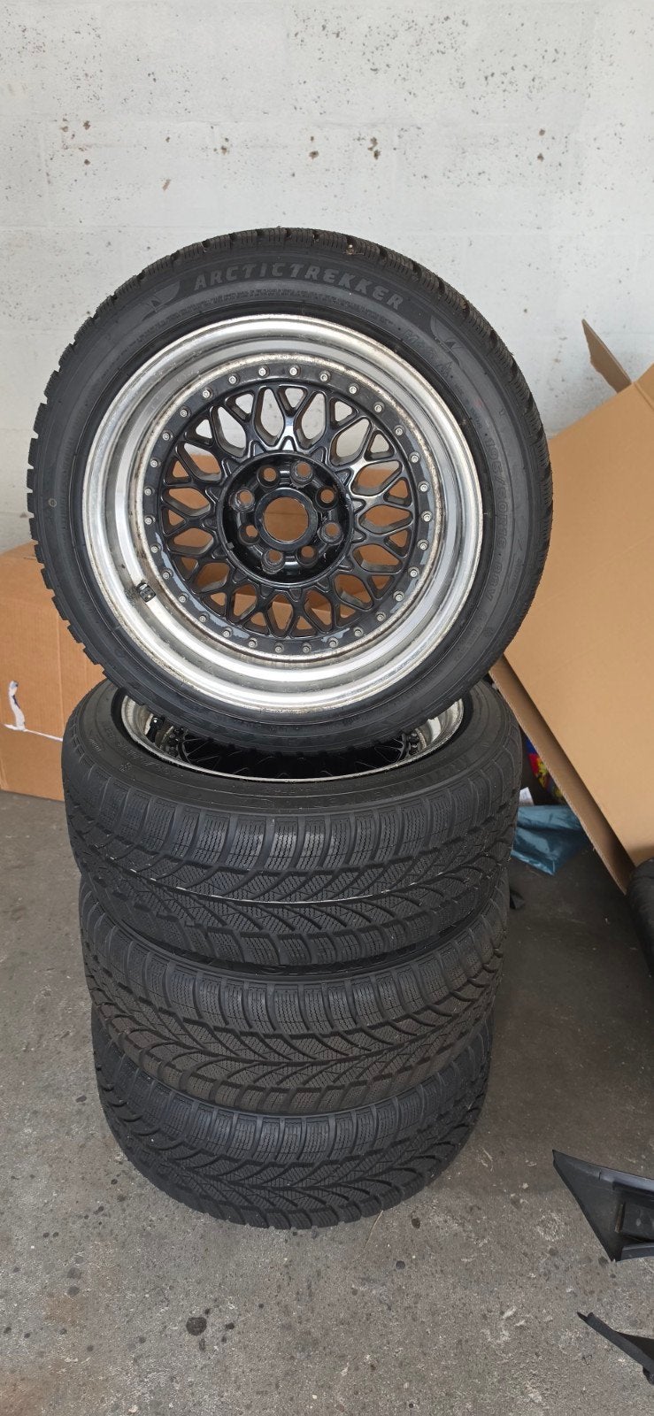 BBS replica velgen met nieuwe winterbanden, Gebruikt, 16 inch, Banden en Velgen, Personenwagen