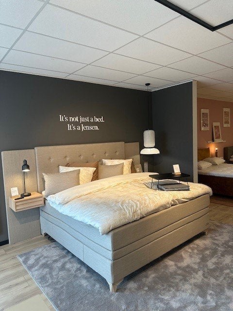 Jensen Boxspring EPIC - 210x210cm, Verstelbaar, Beige, Ophalen of Verzenden, 180 cm