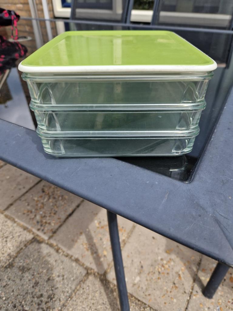 3 Mepal stapelbare vleeswarendozen met deksel, Kunststof, Ophalen of Verzenden, Meerkleurig, Overige merken