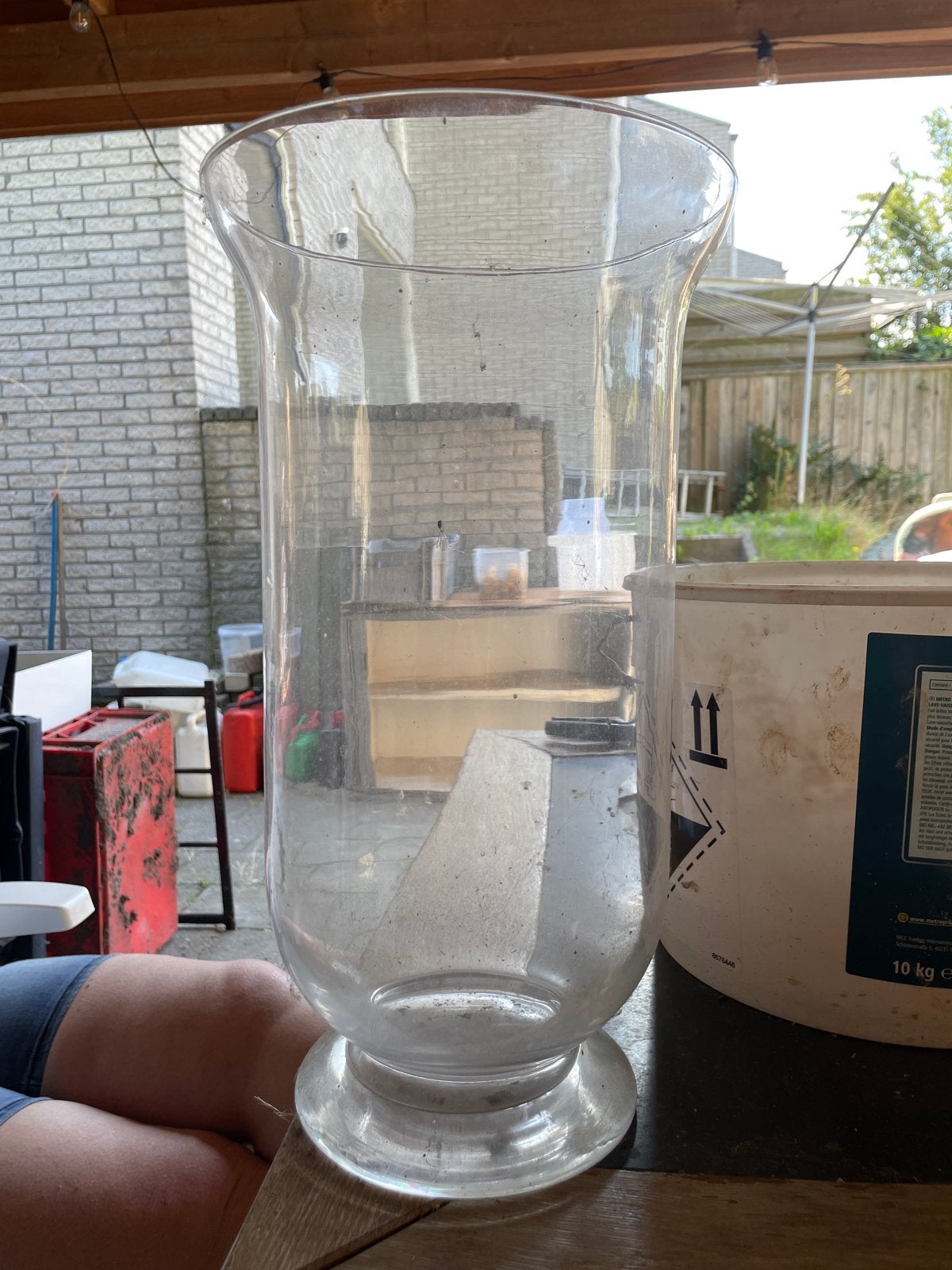 Grote glazen vaas/windlicht, Ophalen of Verzenden