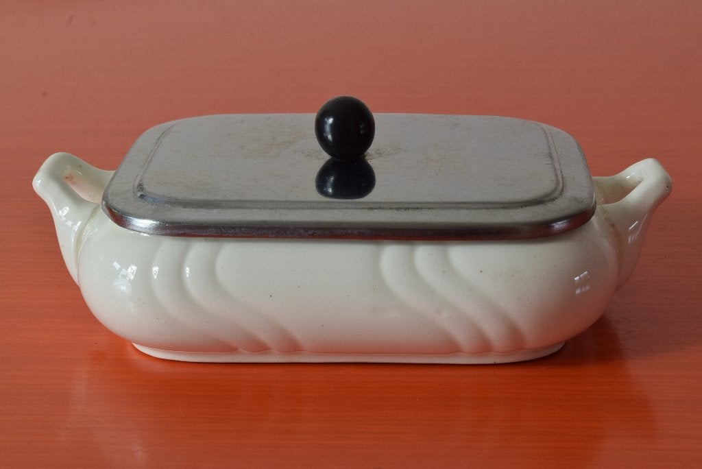 Retro vintage antieke BMF botervloot / schaaltje met deksel, Overige merken, Overige typen, Vintage, Ophalen of Verzenden