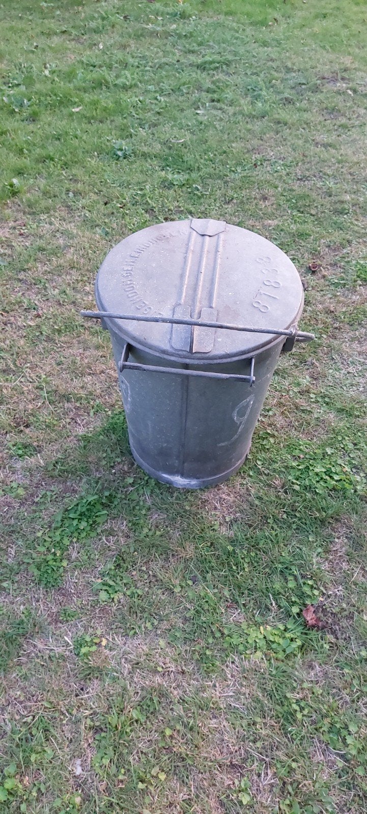 zinken vuilnisemmer vuilnisbak, Ophalen, Gebruikt, Minder dan 30 cm, Rond
