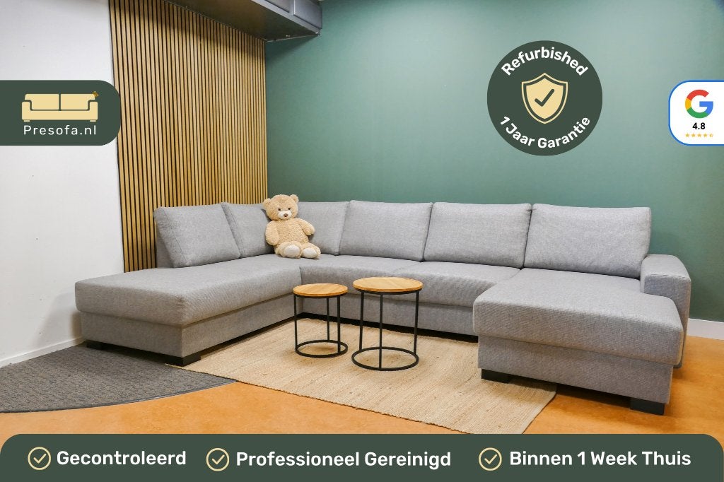 U Bank Pronto Florence Grijs [Refurbished], -, -, Hoekbank, 300 cm of meer