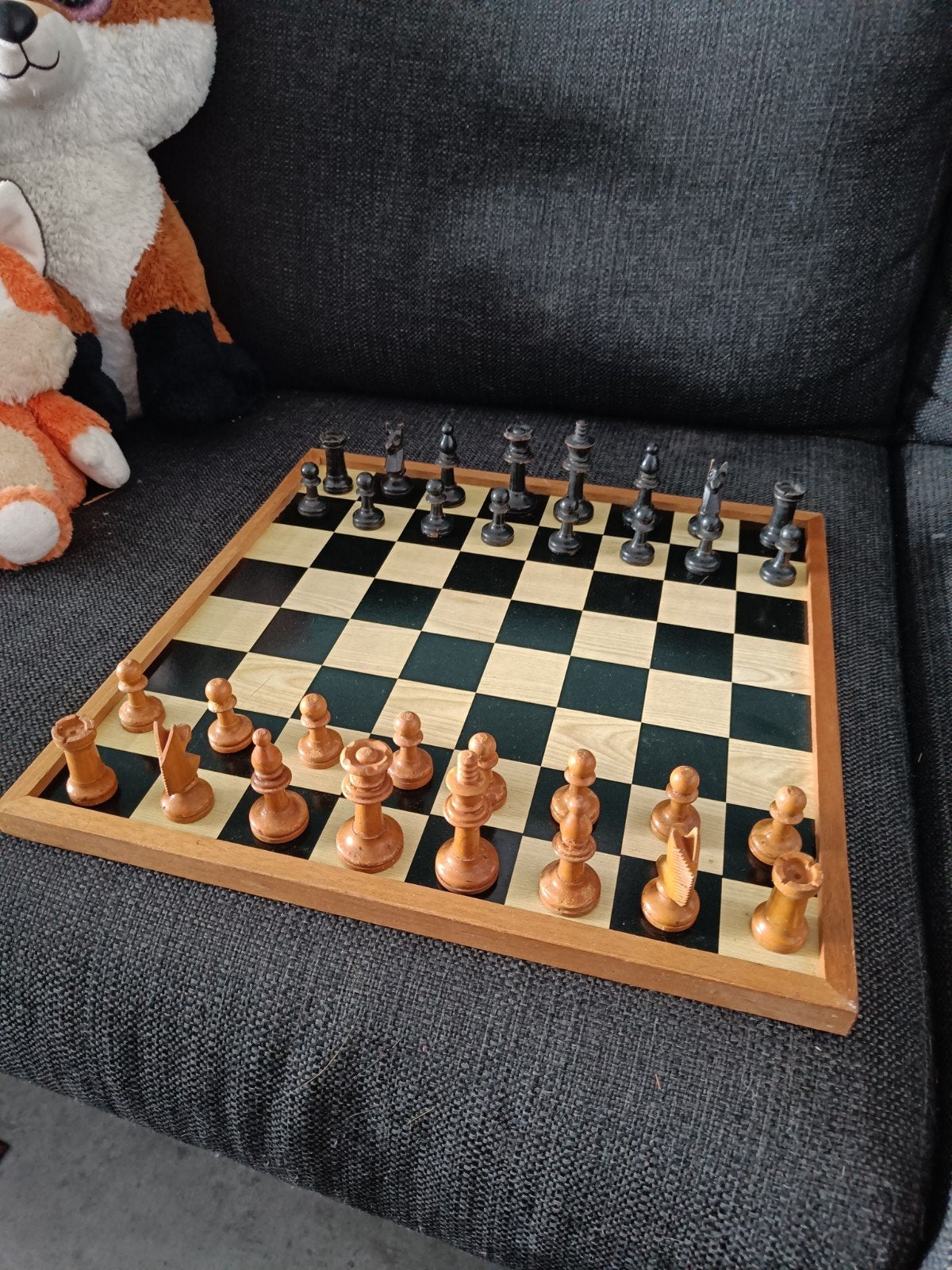 Schaakbord met speelstukken en dambord met damstenen, Ophalen of Verzenden, Gebruikt, Schaken