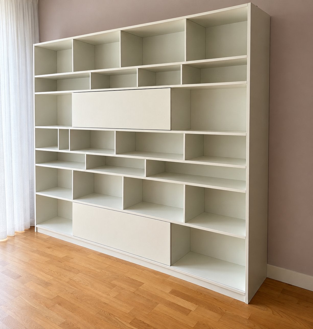 Handgemaakte design boekenkast / wandkast – 230x200x36 cm