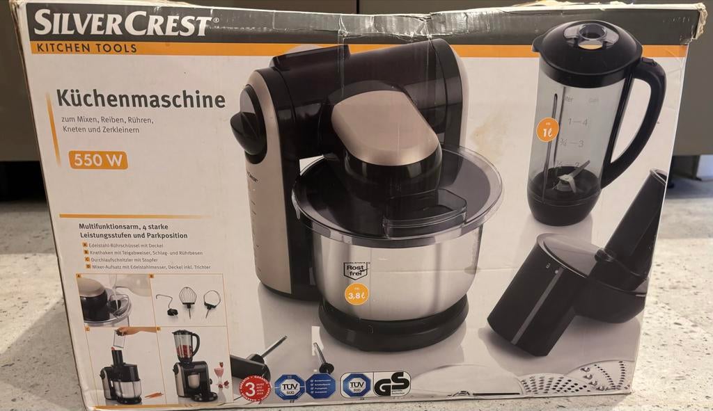 SilverCrest Keukenmachine 550W, 3 tot 4 liter, Ophalen of Verzenden, Nieuw, 3 snelheden of meer