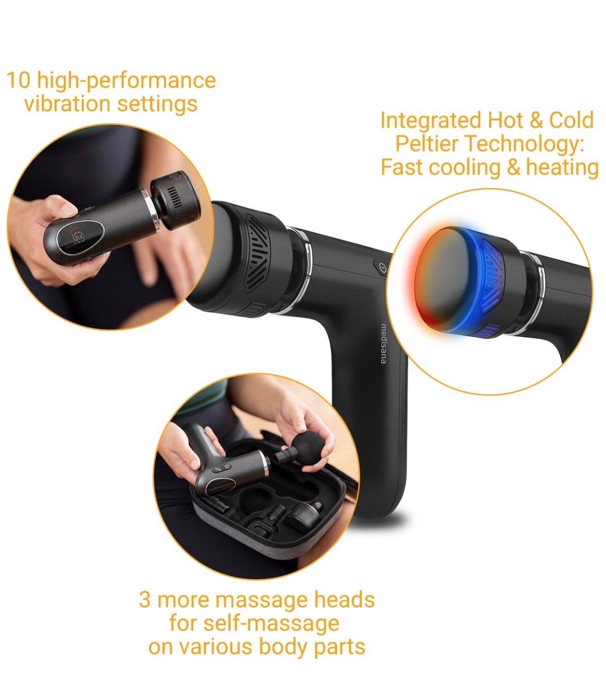 NIEUW Medisana MG560 Massage Gun met Warmte- en Koudefunctie, Sport en Fitness, Massageproducten, Ophalen of Verzenden, Nieuw