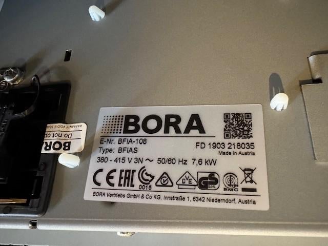Bora kookplaat met afzuiging (NIEUW), Witgoed en Apparatuur, Kookplaten, Ophalen, Nieuw, 4 kookzones, Inbouw