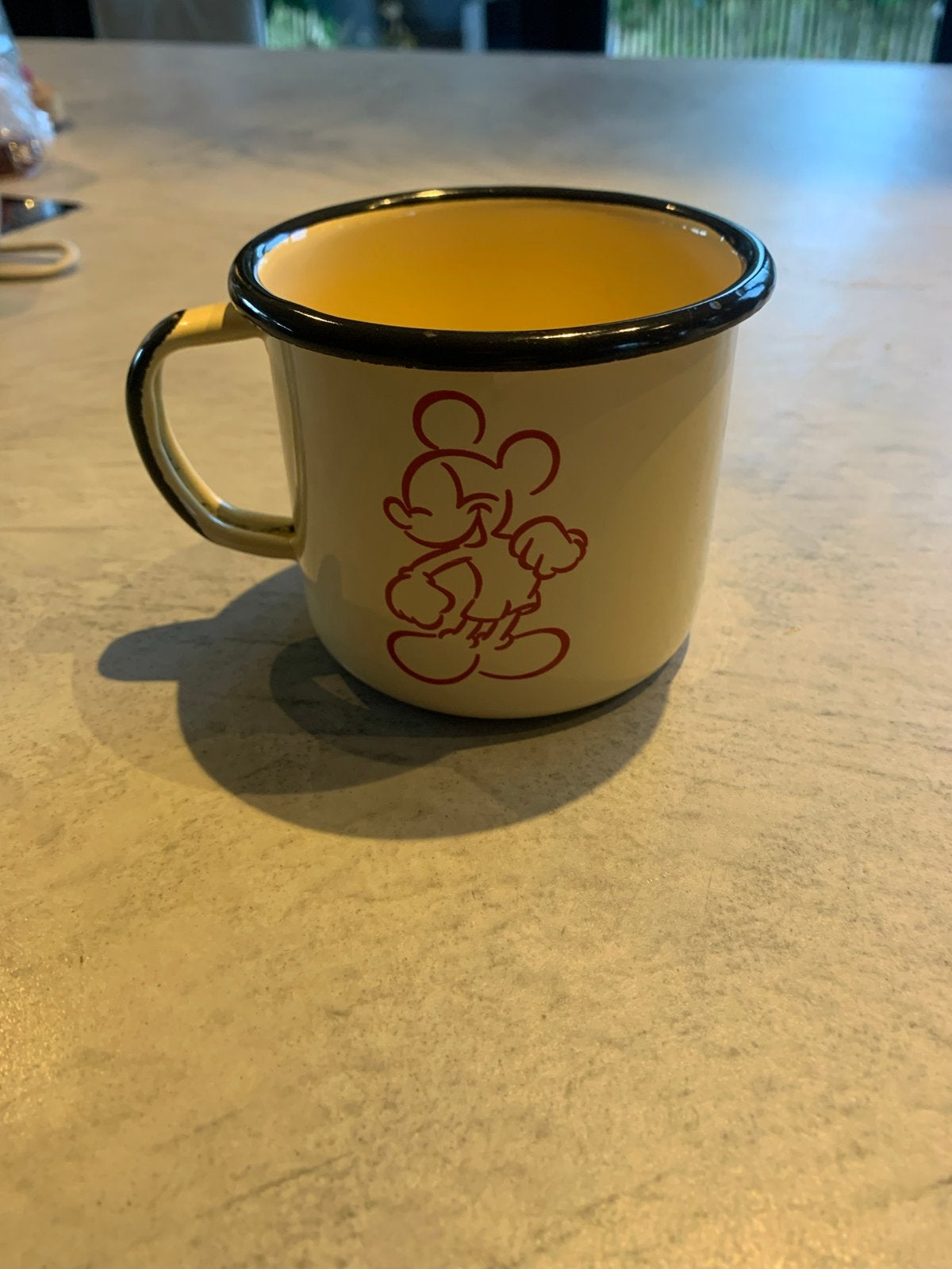 Vintage Mickey Mouse Emaille Mok - Disneyland Parijs, Ophalen of Verzenden