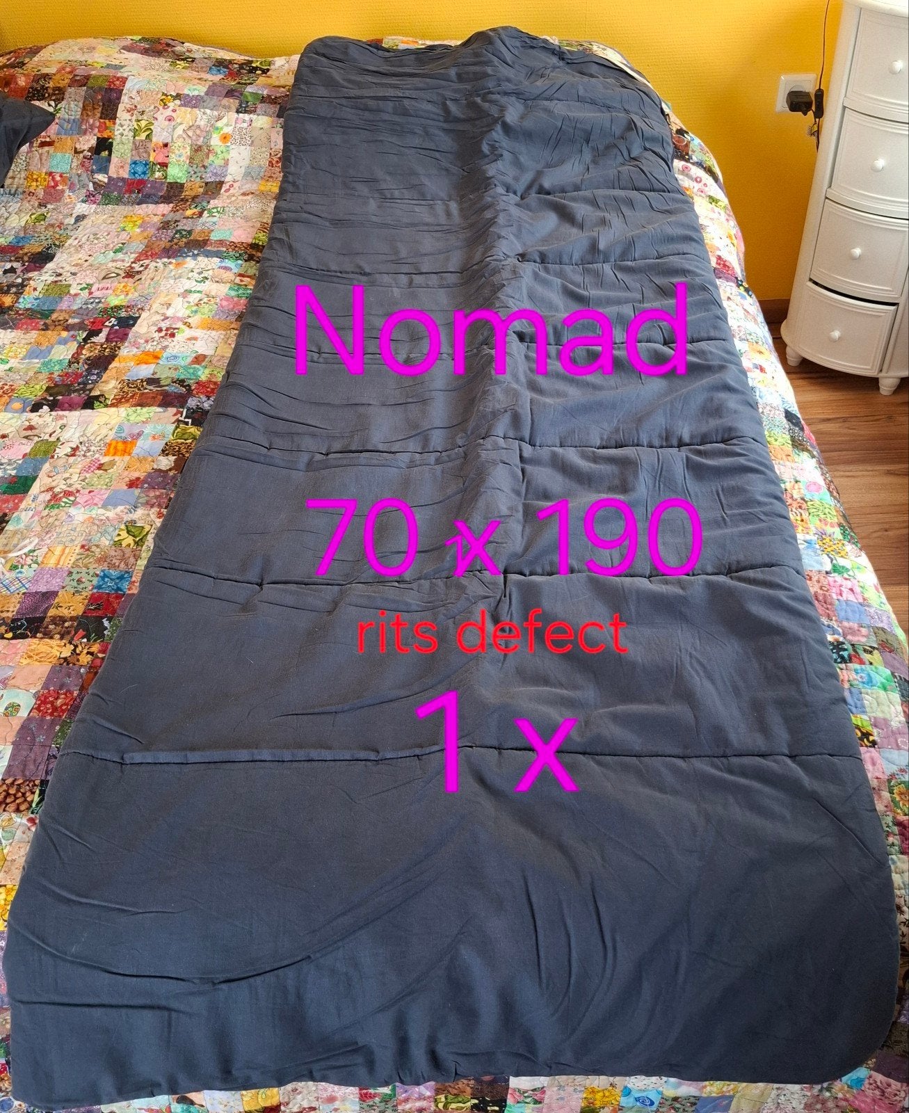 Nomad slaapzak 70x190 met ritsdefect, Caravans en Kamperen, Slaapzakken, Ophalen, Gebruikt