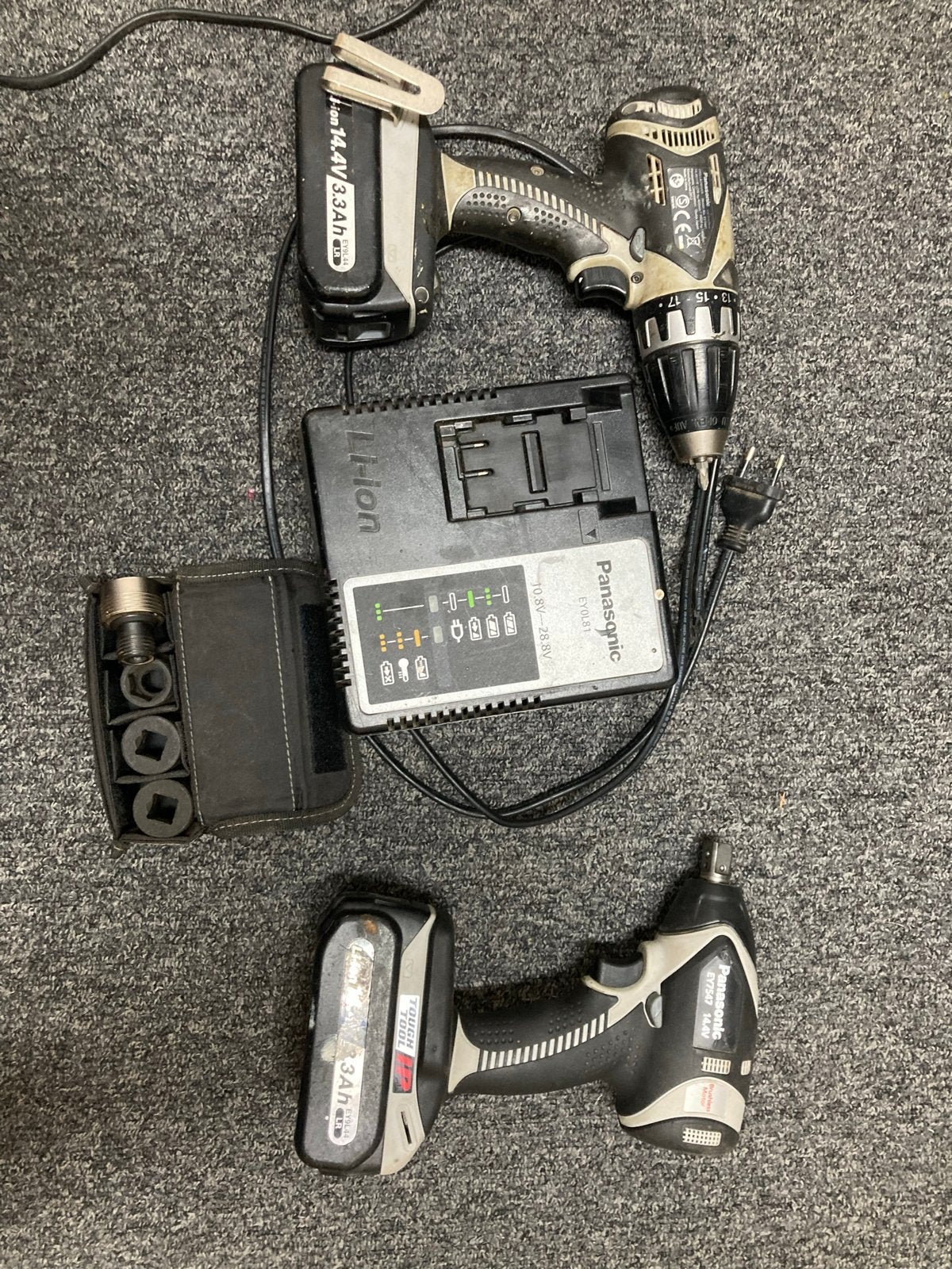 Panasonic Boor-Schroefmachine en Slagmoersleutel set, Ophalen of Verzenden, Gebruikt, Boor- en Schroefmachine