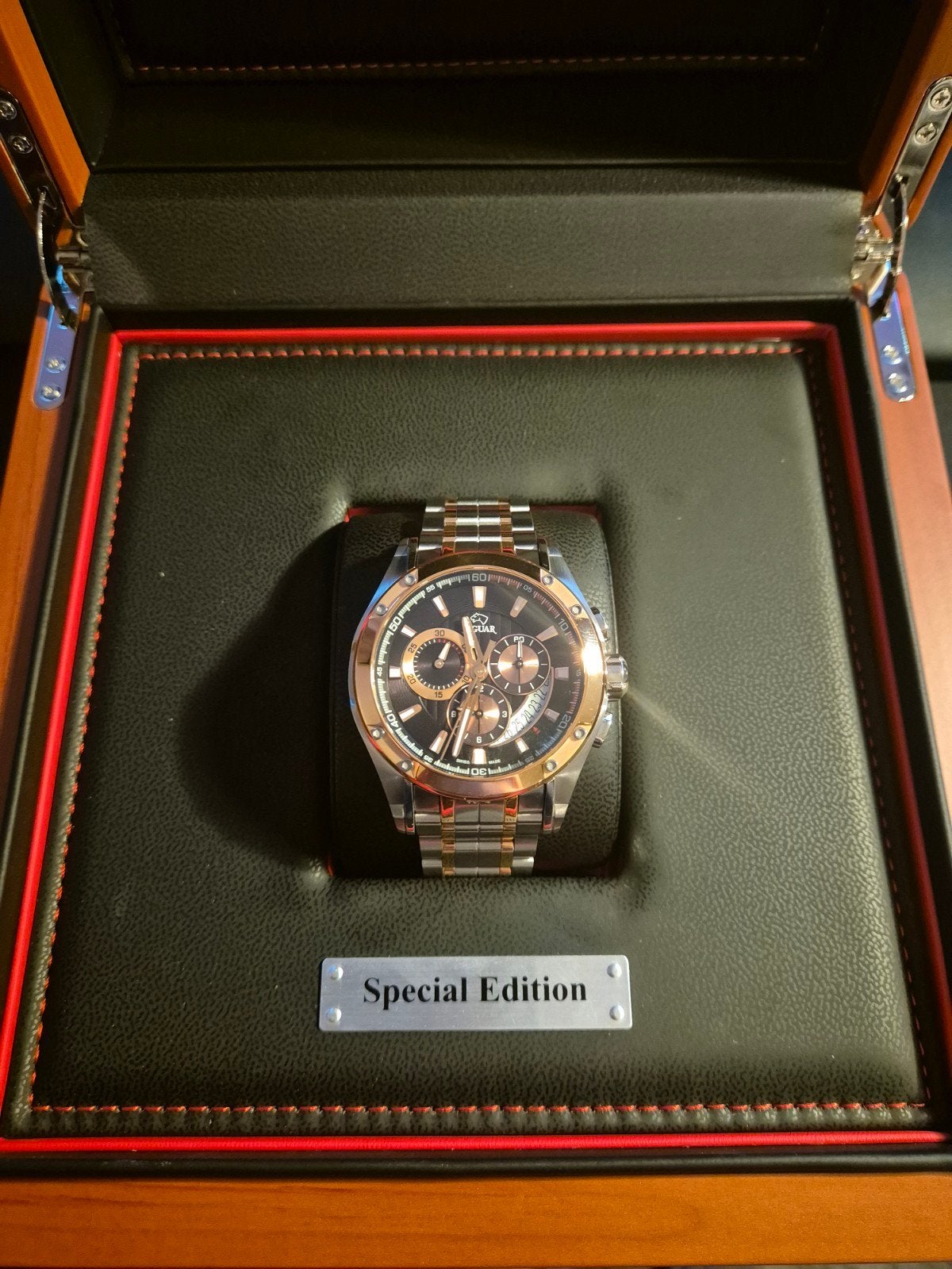 Jaguar Limited Edition Horloge - Zwart/Roségoud, Sieraden, Tassen en Uiterlijk, Horloges | Heren, Overige merken, Staal, Staal
