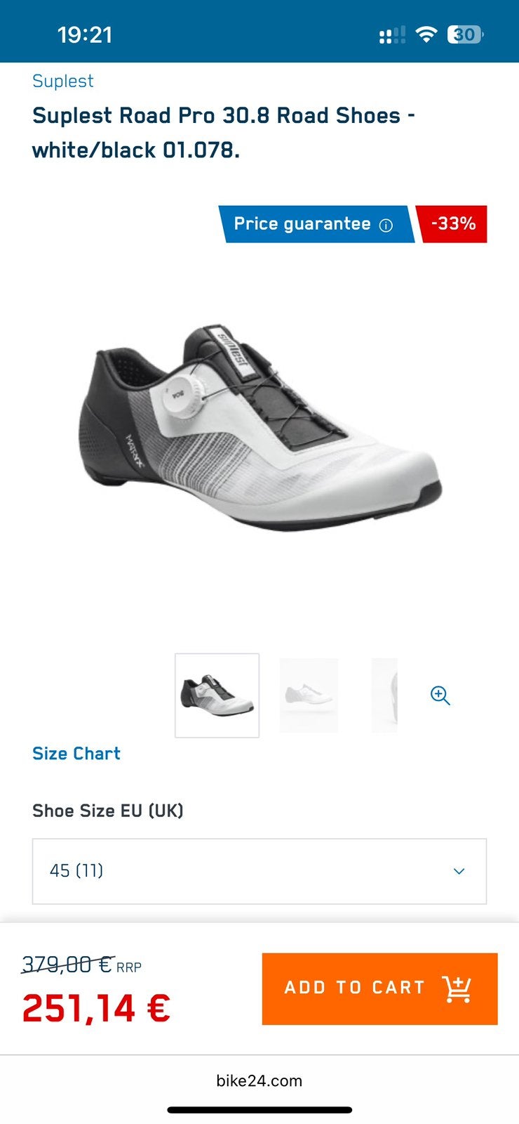 Nieuw: Suplest Road Pro 30.8, maat 45, wit/zwart, schoenen, Heren, Schoenen, Nieuw, Overige maten