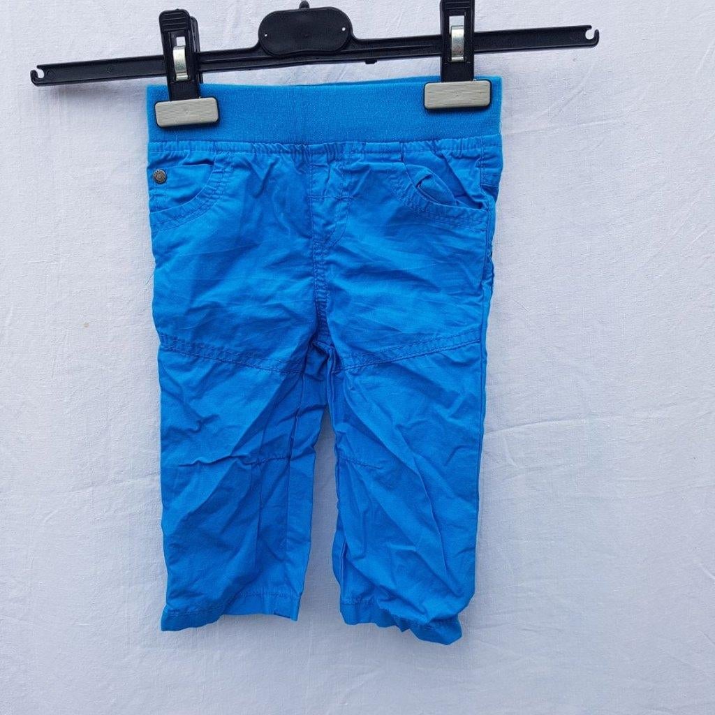 Leuk blauw katoenen zomerbroekje mt 68 merk Topomini, Kinderen en Baby's, Broekje, ., Ophalen of Verzenden, Zo goed als nieuw