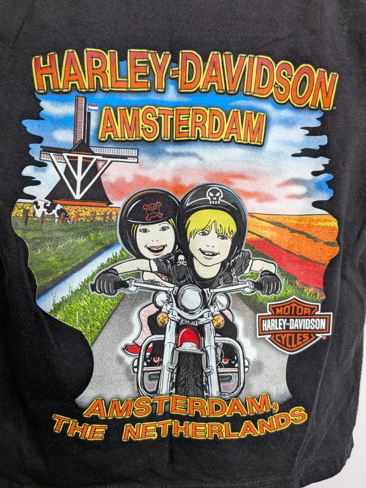 Vintage Harley Davidson Amsterdam Crop Top XS (3563*), Kleding | Dames, Onbekend, Ophalen of Verzenden, Korte mouw, Onbekend