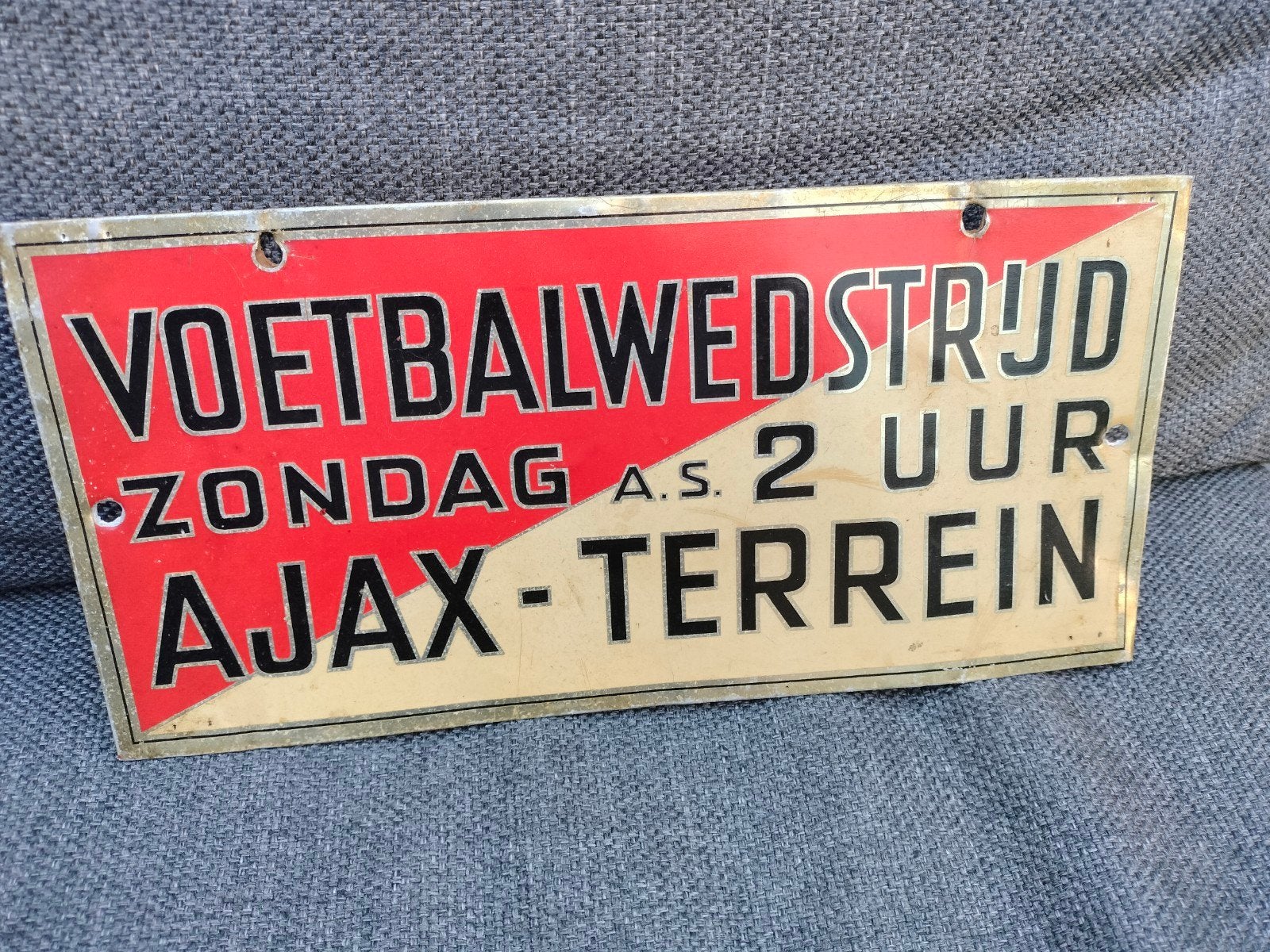 Uniek Ajax Voetbalwedstrijd Trambord, Verzamelen, Sportartikelen en Voetbal, Ophalen of Verzenden, Gebruikt, Ajax, Poster, Plaatje of Sticker