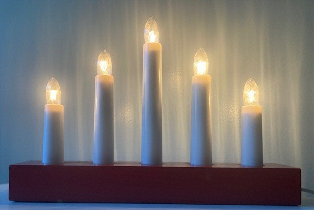 Vintage kaarsverlichting; raamverlichting decoratie, Ophalen of Verzenden, Gebruikt