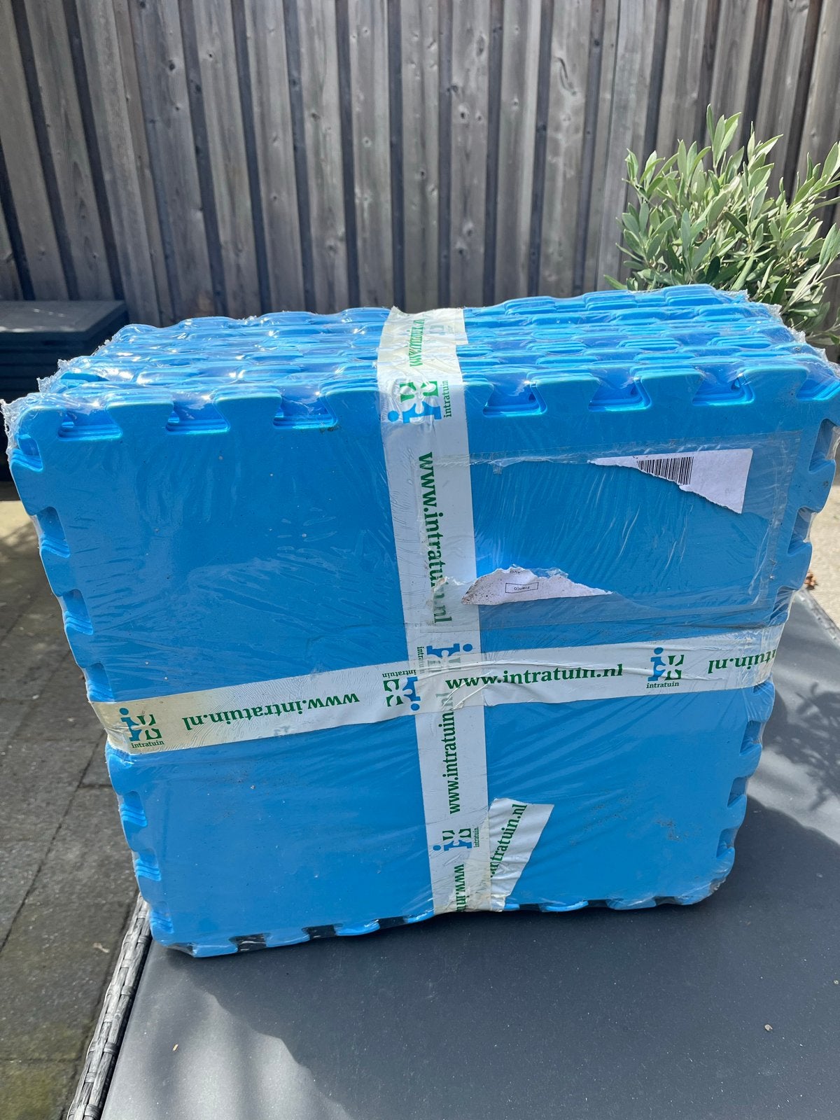 6x8 tegels 50x50cm blauw (48 stuks), Tuin en Terras, Tegels en Klinkers, Ophalen, Kunststof, Overige typen, Nieuw