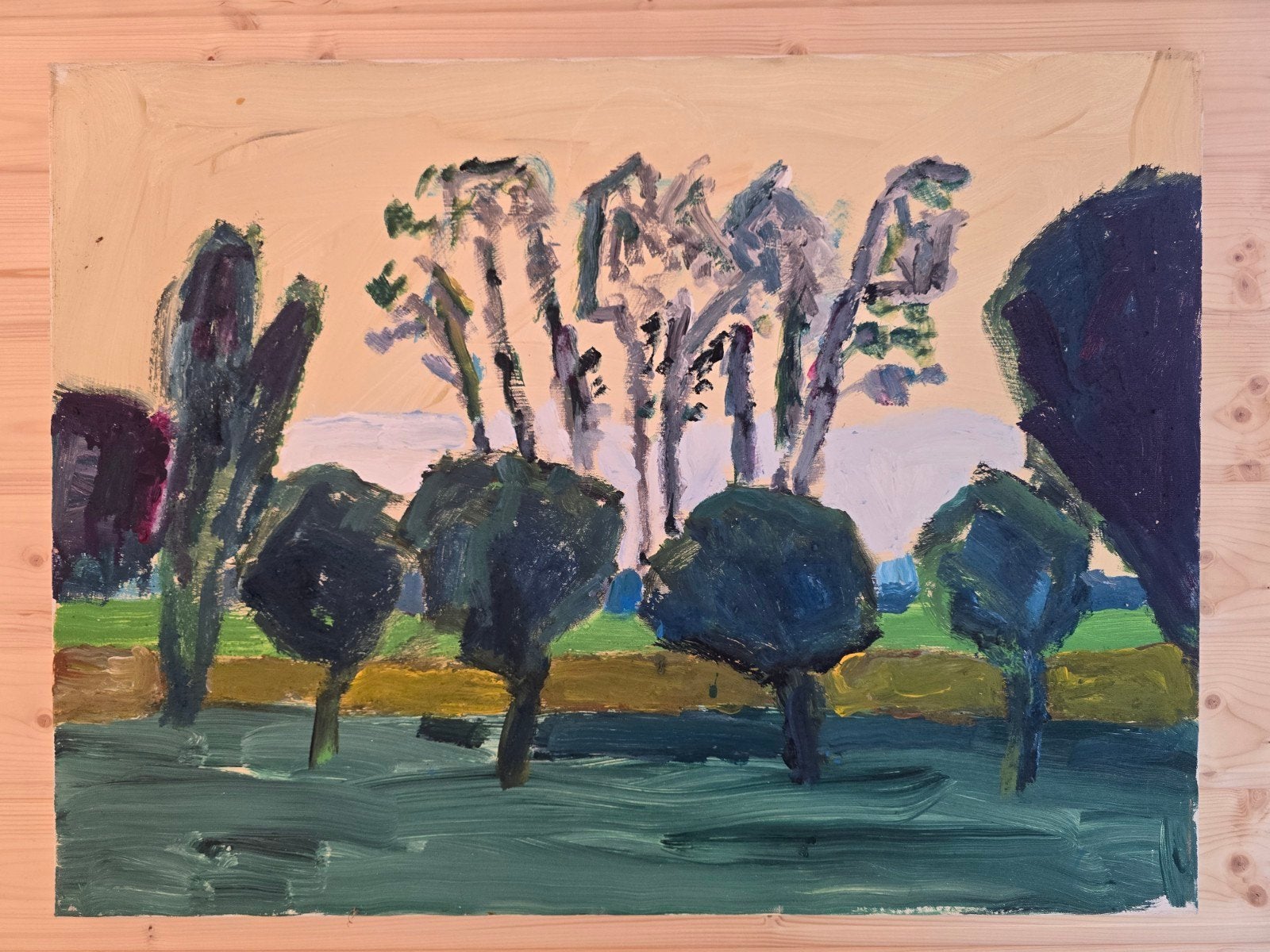 P.C. Kuiper Groot Schilderij Bomen 60 x 80 cm, Ophalen of Verzenden