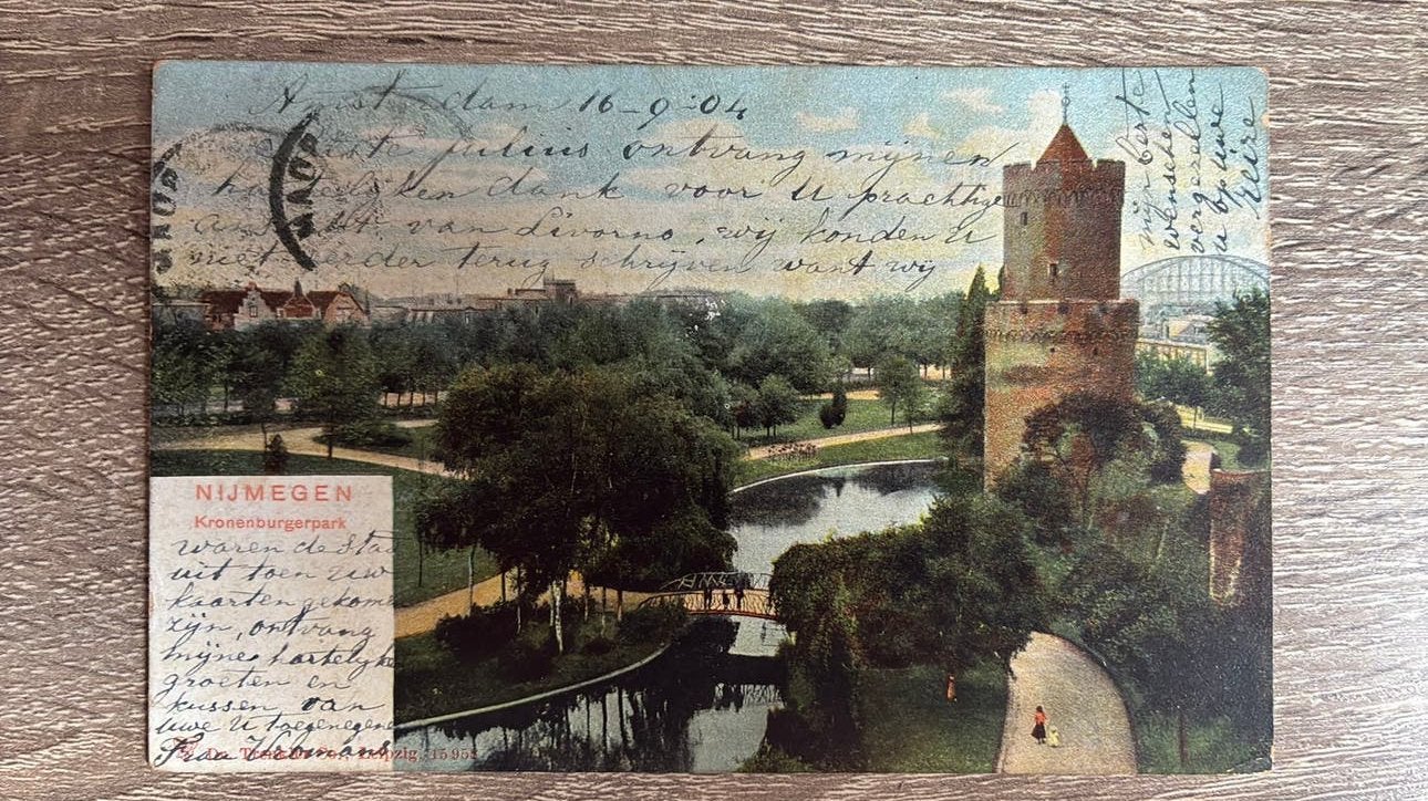 Oude ansichtkaart Nijmegen 1904 schip Kapitein Mageritz, Ophalen of Verzenden, Voor 1920, Gelopen, Gelderland