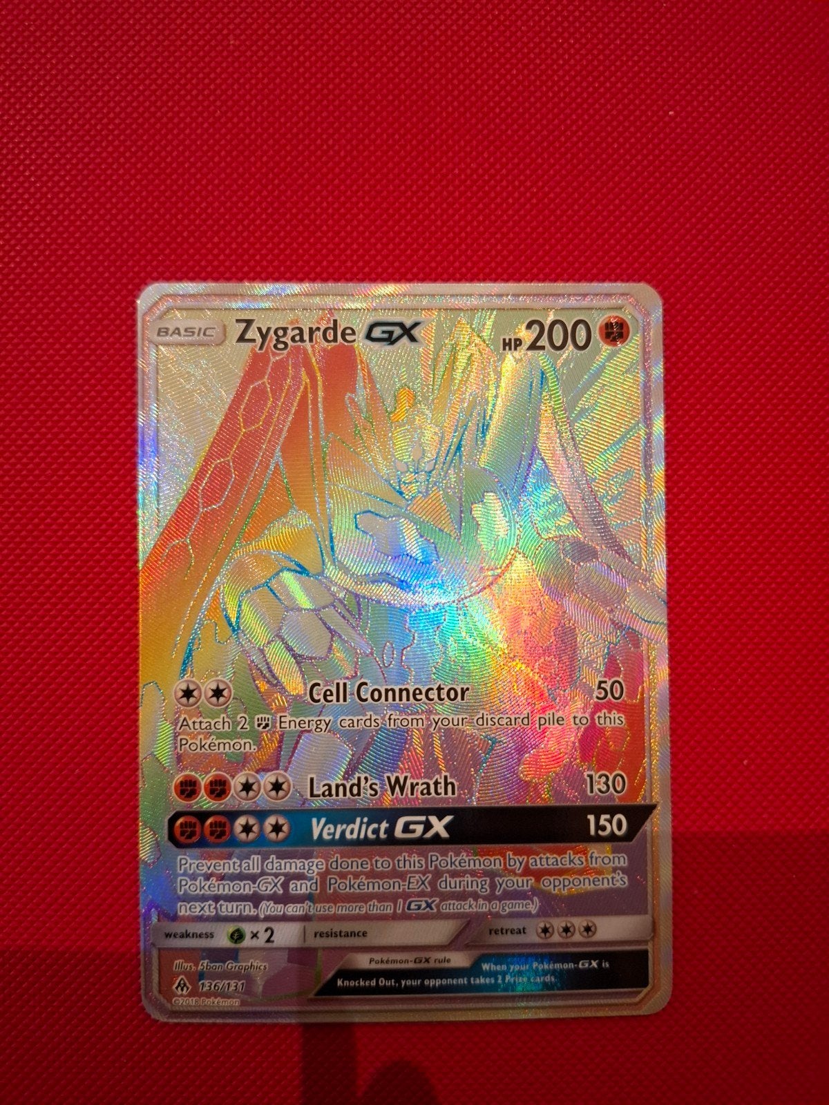 Zygarde GX Full Art Rainbow Rare Pokémon Kaart, Hobby en Vrije tijd, Verzamelkaartspellen | Pokémon, Ophalen of Verzenden, Zo goed als nieuw