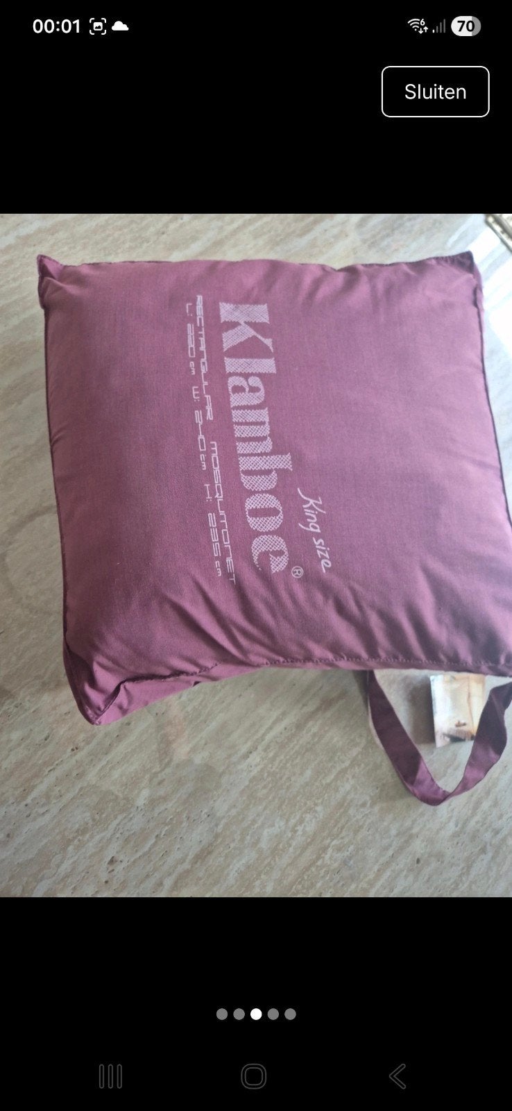 Klamboe King Size - Muskietennet voor Bed, Jongetje of Meisje, Paars, Overige typen, Nieuw