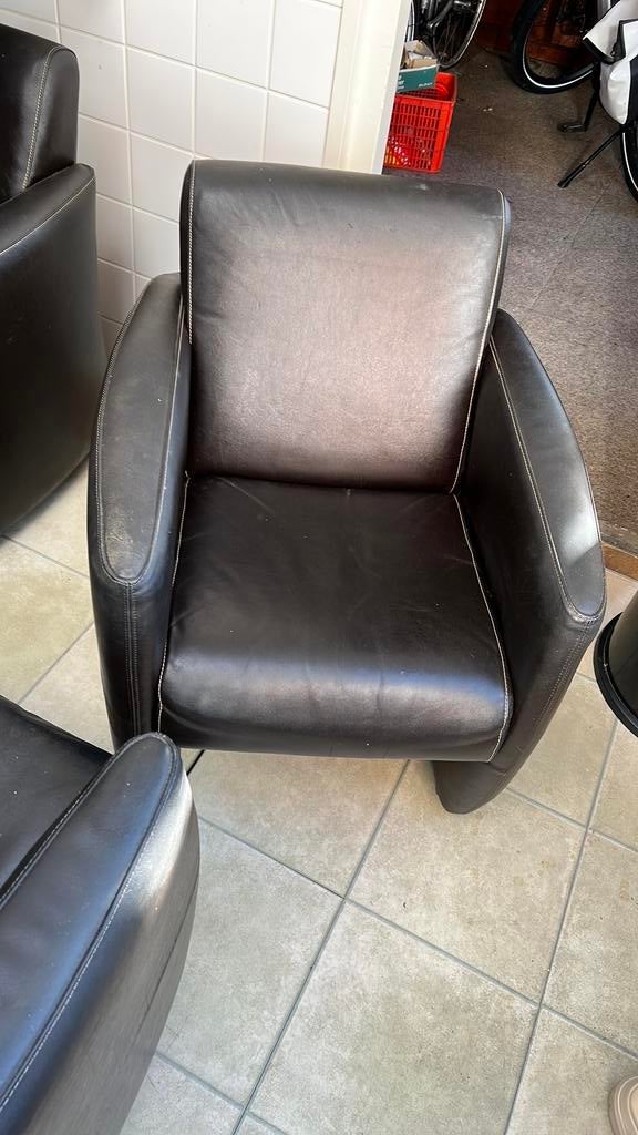 Eethoekstoelen, Huis en Inrichting, Gebruikt, Bruin, Leer, Ophalen of Verzenden