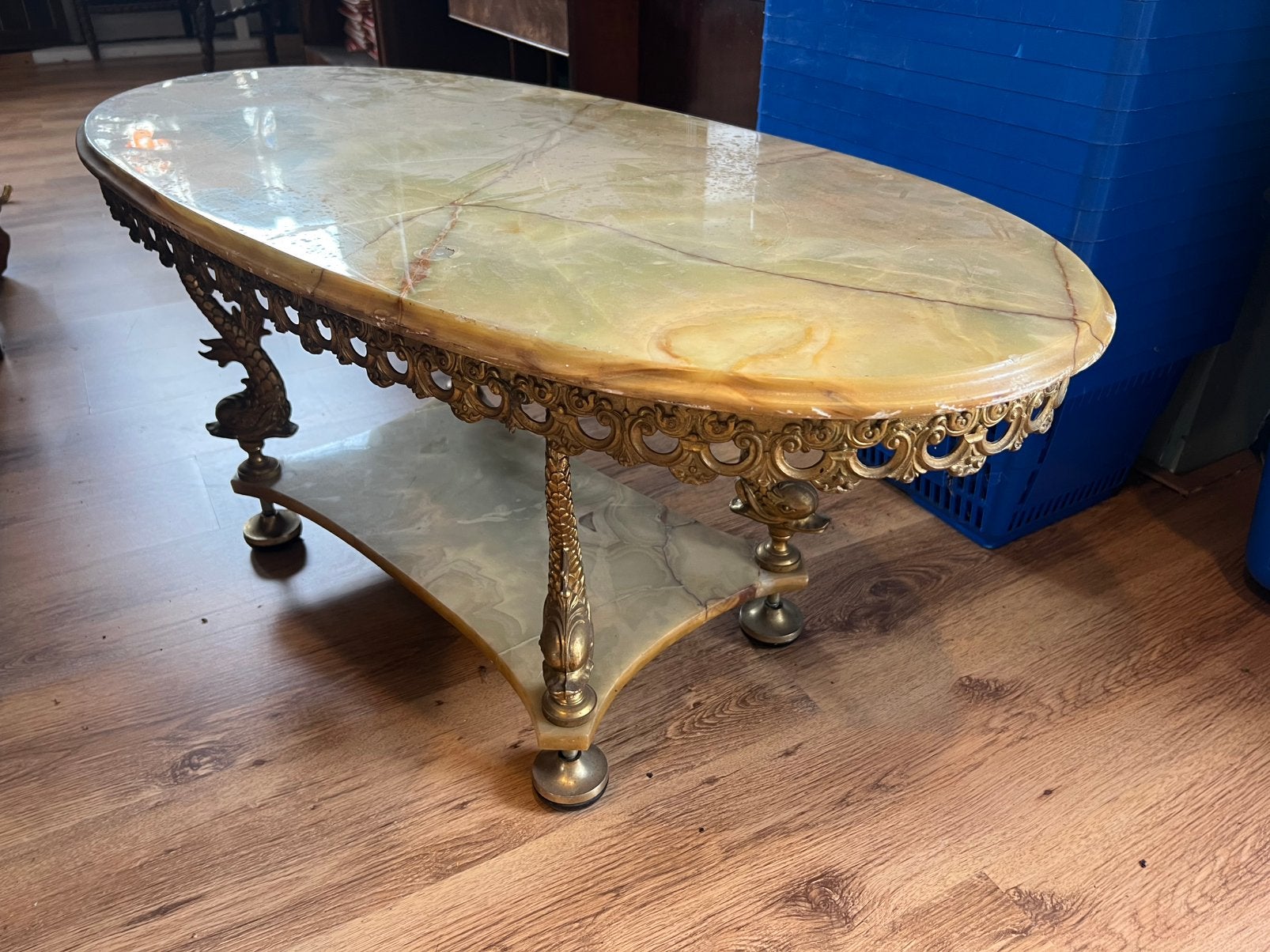 Salon tafel , marmer blad, Ophalen of Verzenden