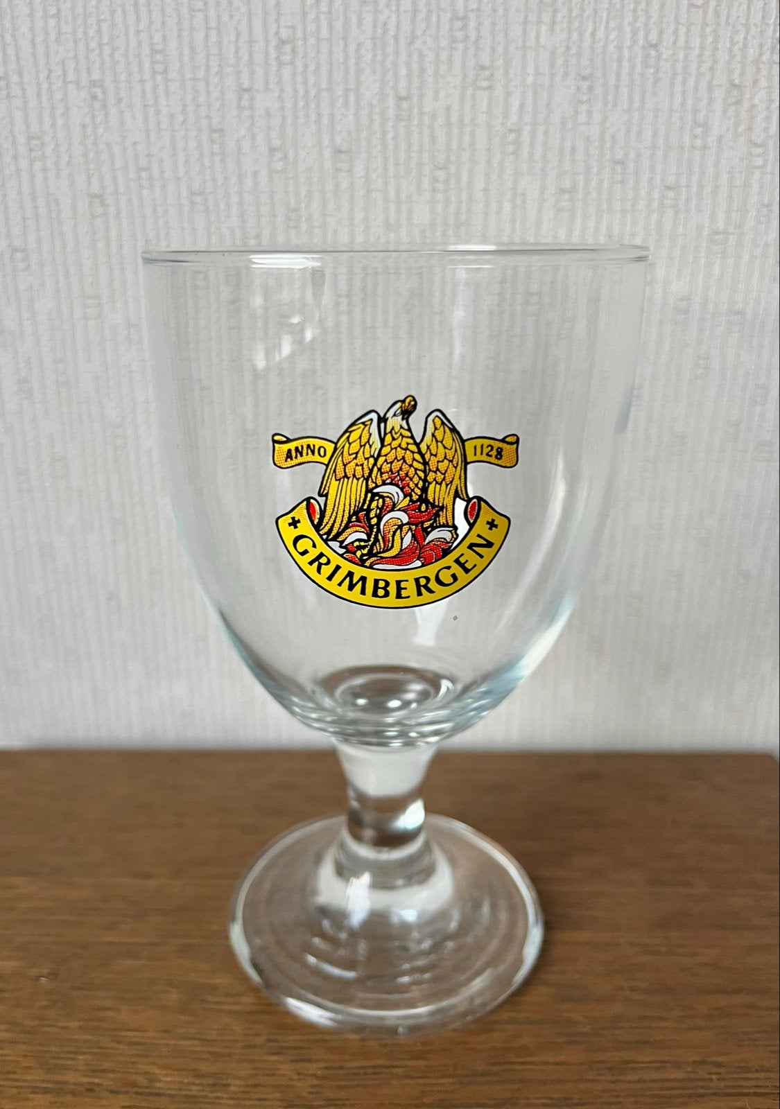 Vintage Grimbergen bierglas 33cl uit verzameling, Ophalen of Verzenden, Zo goed als nieuw, Glas of Glazen, Overige merken
