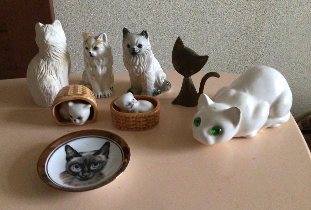 Poezenbeeldjes, kattenbeeldjes, wandhangertje Siamees, ø 8cm, Verzamelen, Beelden en Beeldjes, Ophalen of Verzenden, Gebruikt