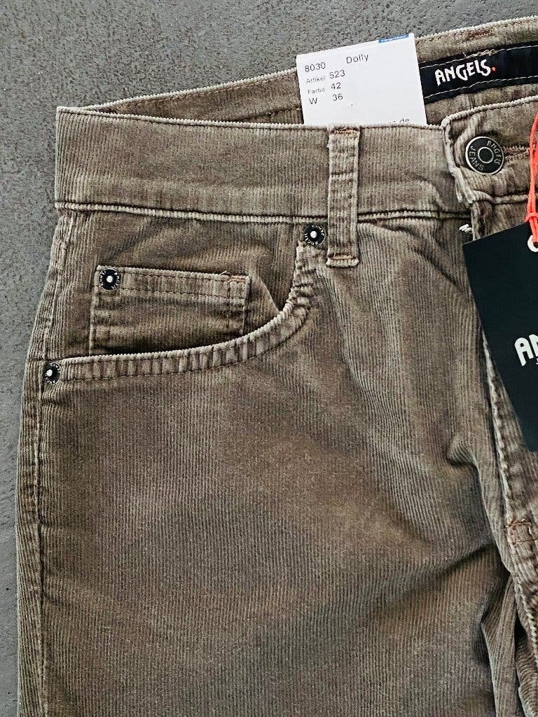 J45/7 Nieuw: Angels Dolly mt 36=S/L30 rib-broek beige-grijs, Kleding | Dames, Bruin, Nieuw, Ophalen of Verzenden, Angels