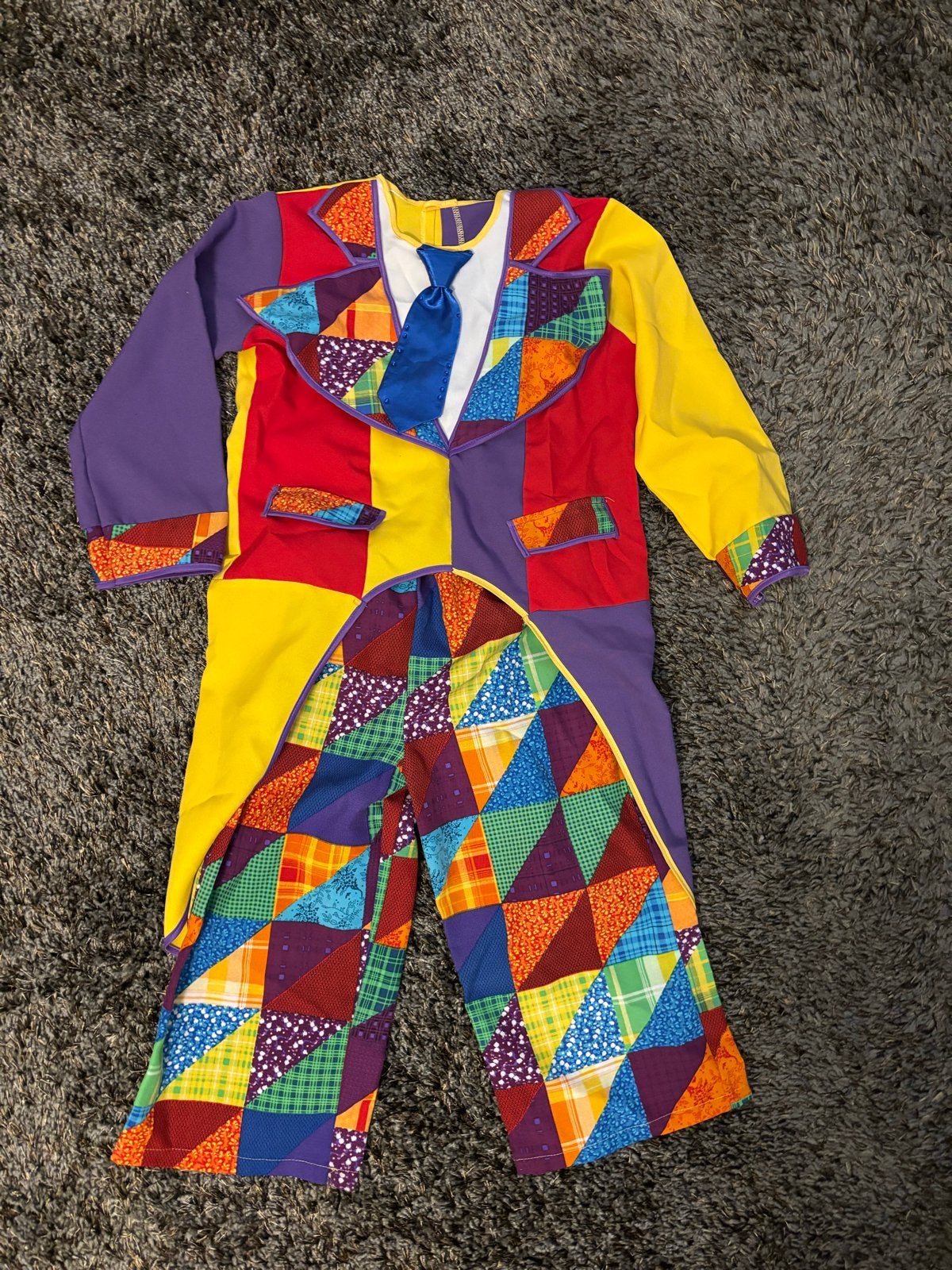 Verkleedset Clown - Kleurrijk Kostuum Maat 116, Ophalen of Verzenden, Zo goed als nieuw, 110 t/m 116, Jongen of Meisje