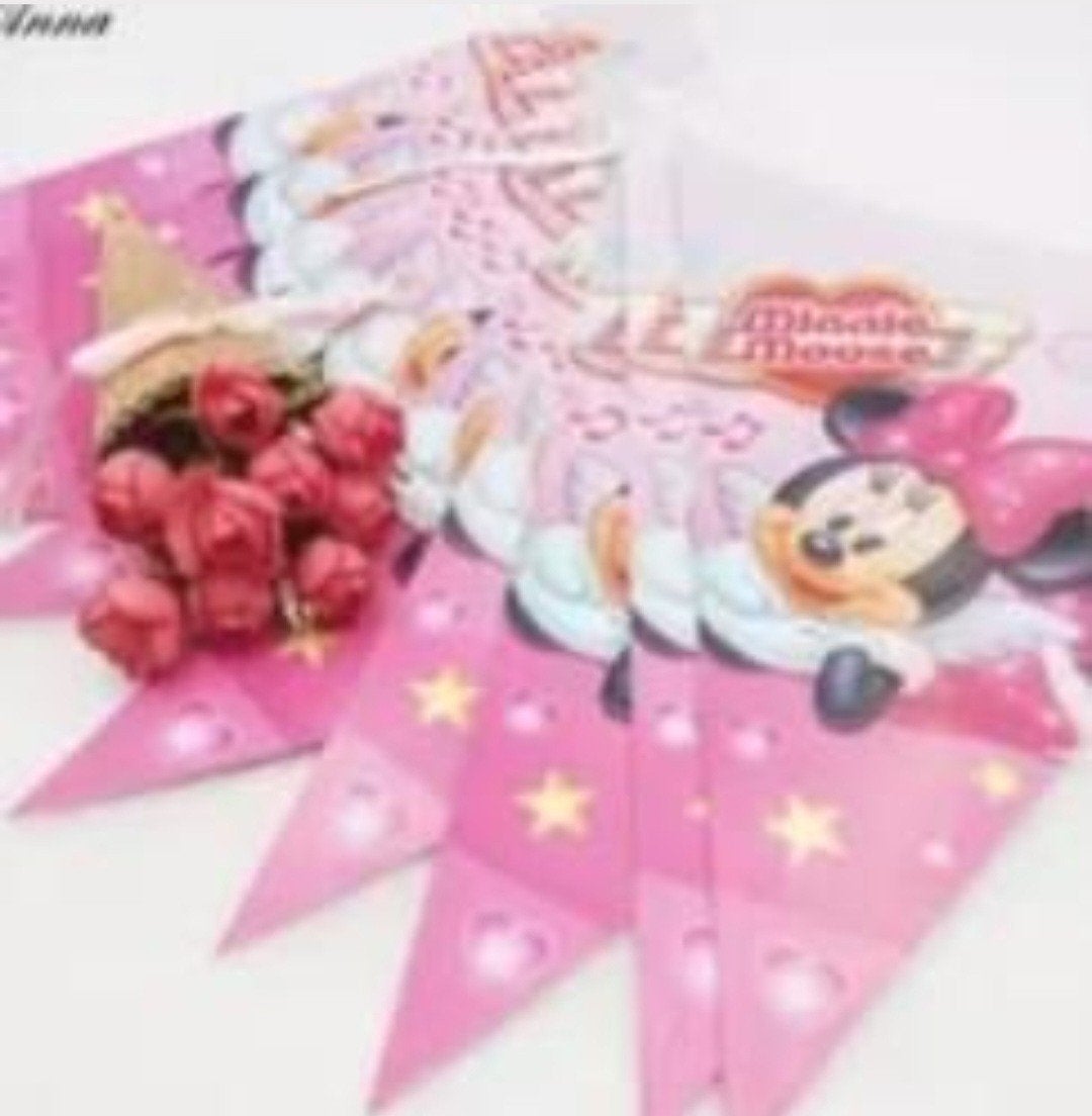 Minnie mouse vlaggenlijn nr S572, Ophalen of Verzenden, Nieuw, Versiering, Verjaardag