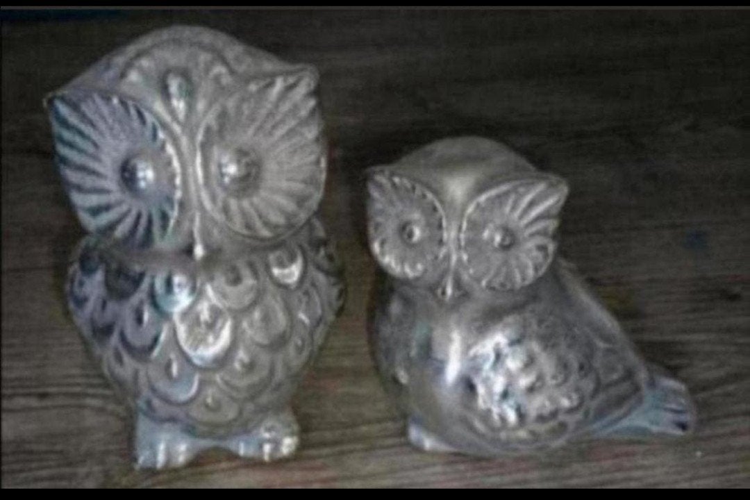 🦉🦉2 zilverkleurige uiltjes🦉🦉, Verzamelen, Verzenden, Zo goed als nieuw, Dier