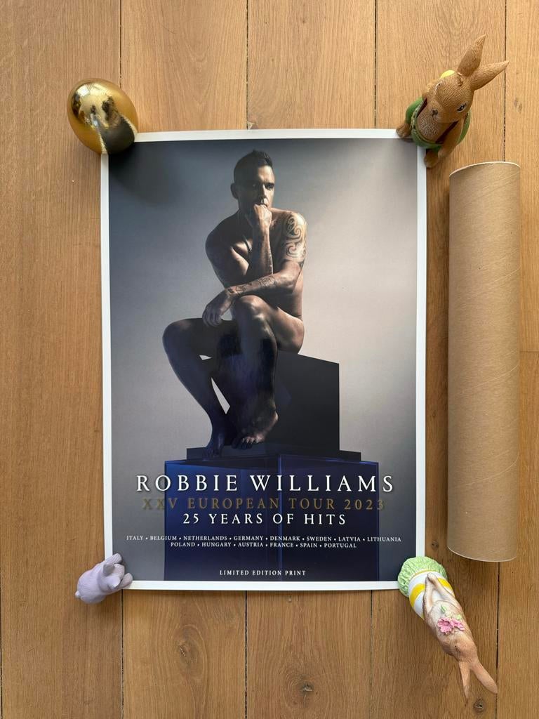 Robbie Williams XXV European Tour 2023 Limited Edition Print, Verzamelen, Rechthoekig Staand, Nieuw, Ophalen of Verzenden, A1 t/m A3