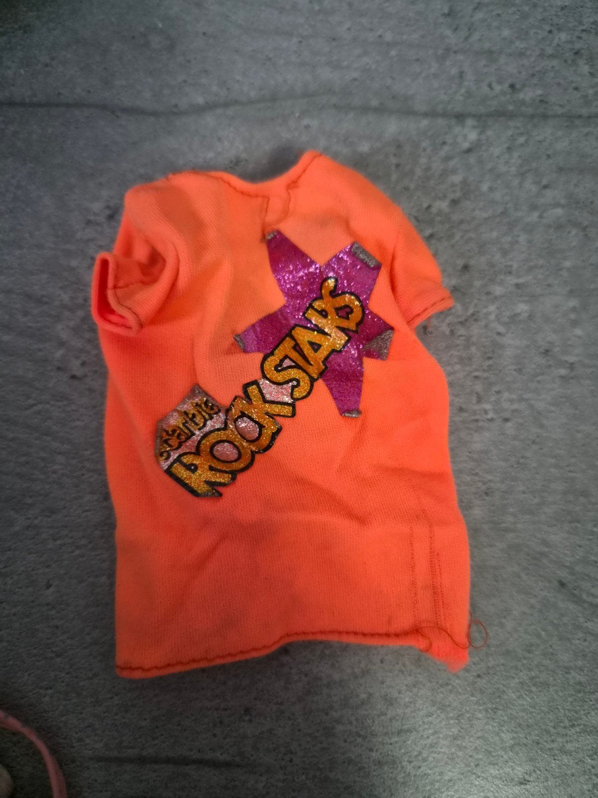 Barbie Rock Stars T-shirt - Oranje, Verzamelen, Poppen, Gebruikt, Kleertjes, Ophalen of Verzenden