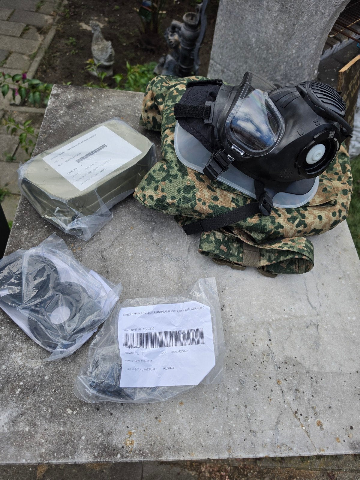kl fm50 gasmasker nfp multitone camo, Ophalen of Verzenden, Landmacht, Nederland, Overige typen
