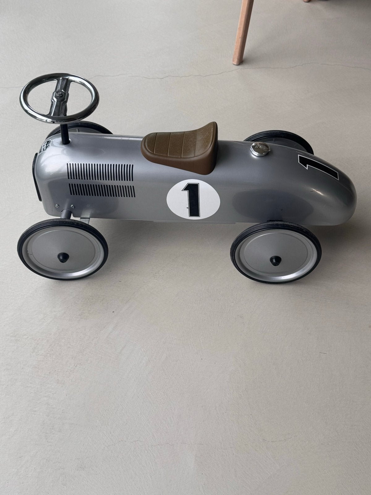 Retro Roller Grijze Loopauto - Vintage Raceauto Stijl, Ophalen, Zo goed als nieuw