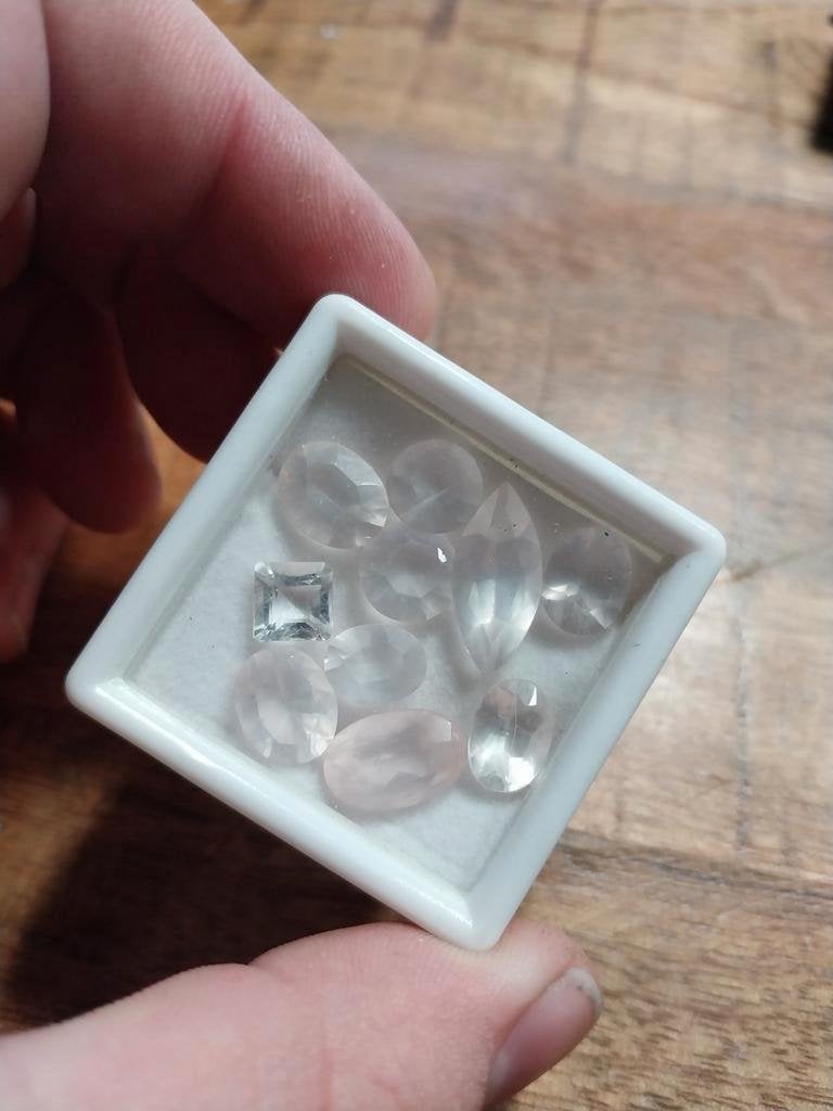Gefaceteerde rozekwarts mix, Verzamelen, Mineralen en Fossielen, Ophalen of Verzenden