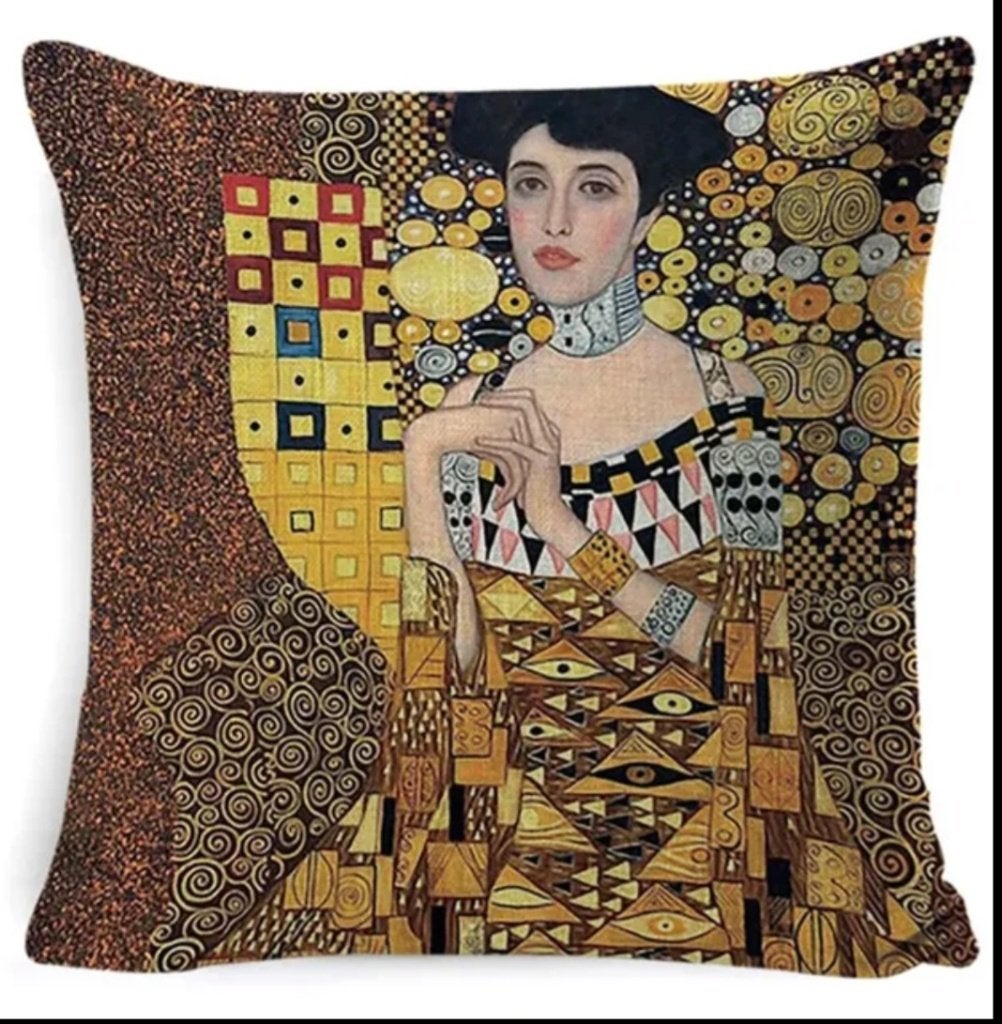 Nieuw, kussenhoes, Gustav Klimt, vrouw, 2 armbanden, 45 / 45, Overige kleuren, Vierkant, Nieuw, Met ritssluiting