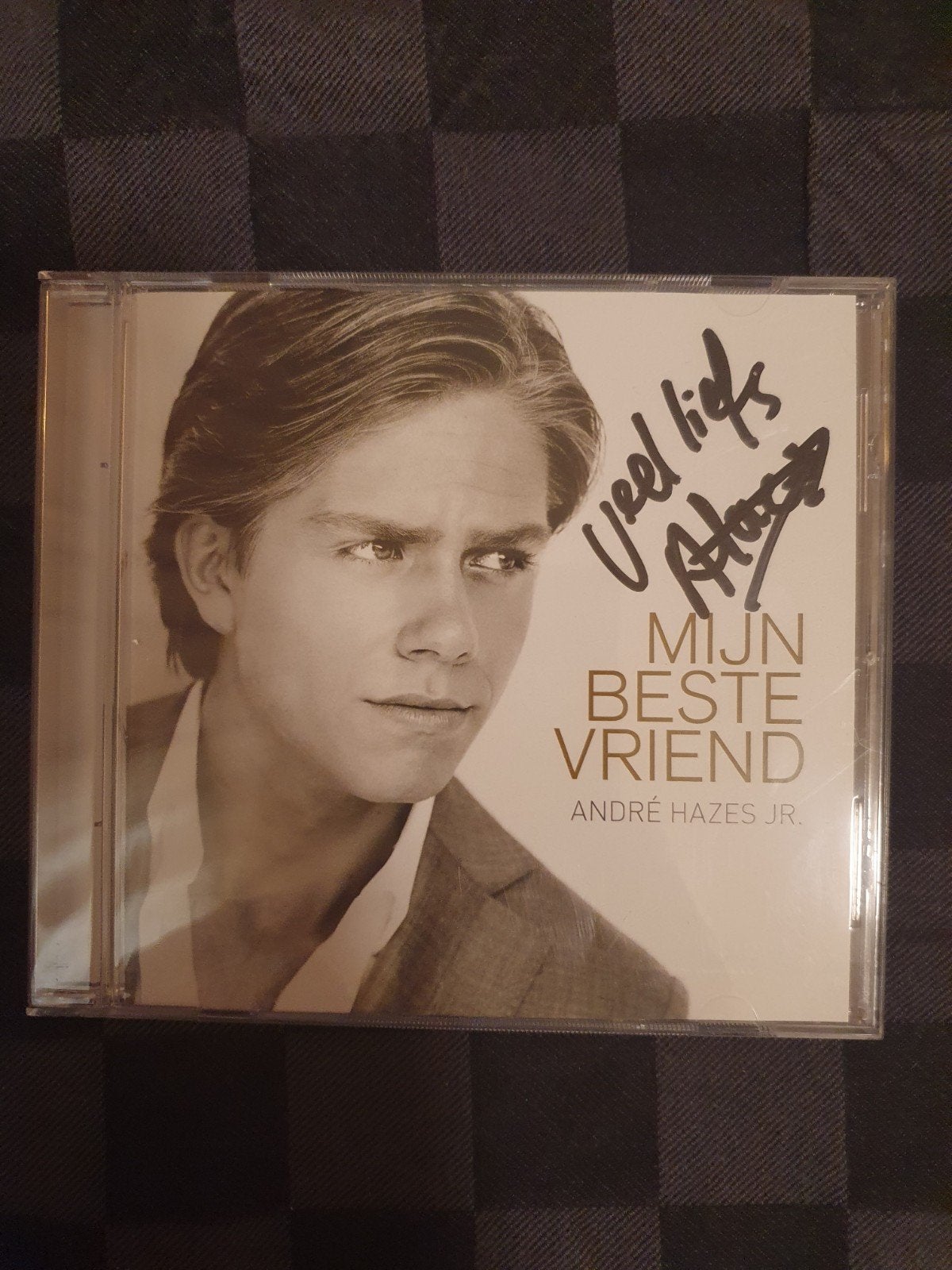 Andre hazes jr. Mijn beste vriend gesigneerd !, Verzenden, Zo goed als nieuw, Levenslied of Smartlap