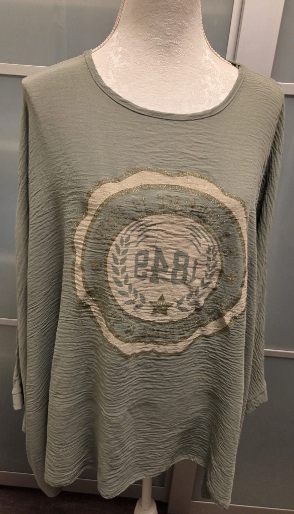Groen tuniek met vleermuismouwen NIEUW, Kleding | Dames, Ophalen of Verzenden, Nieuw, Groen, Blouse of Tuniek