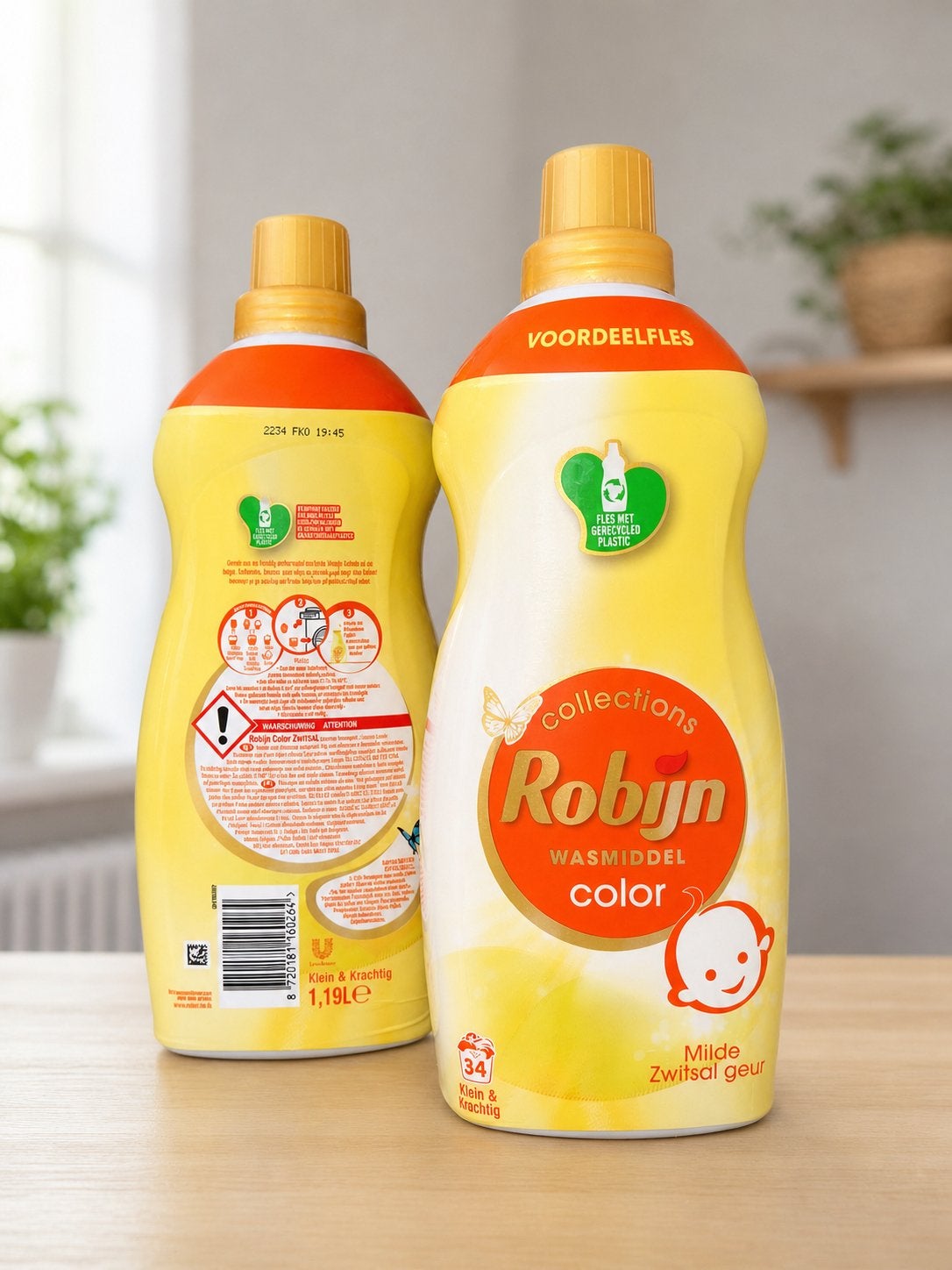 Robijn Wasmiddel Color Milde Zwitsal Geur 2x 1.19L, Ophalen of Verzenden, Schoonmaakmiddel