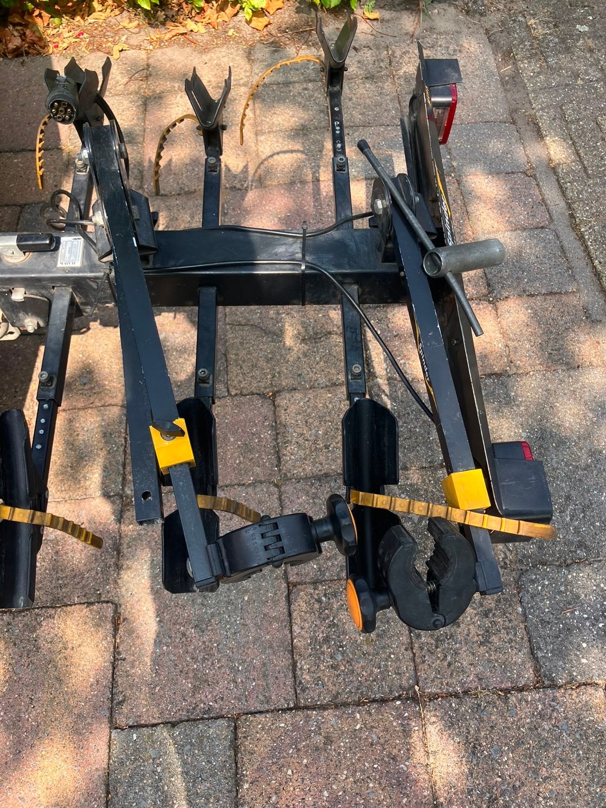 Spinder trekhaak fietsendrager, kantelbaar, 7-polig, Ophalen, 2 fietsen, Gebruikt, Trekhaakdrager